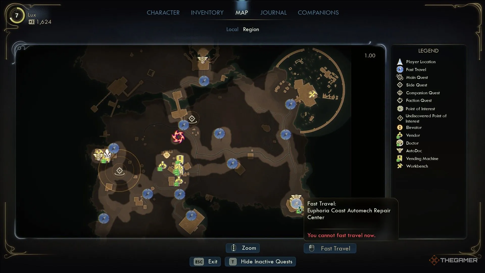 Bản đồ Paradise Island với các điểm di chuyển nhanh