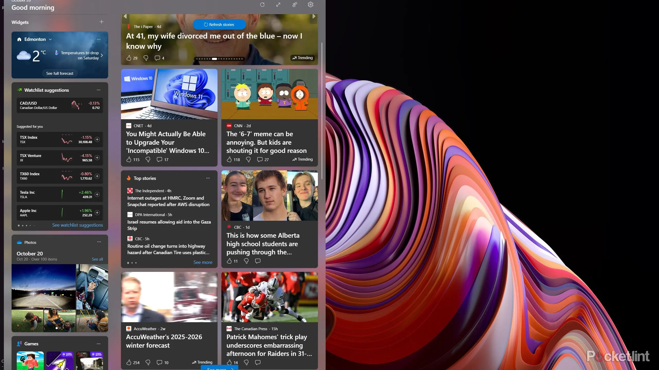 Bảng Widgets của Windows 11 hiển thị tin tức và đề xuất không mong muốn