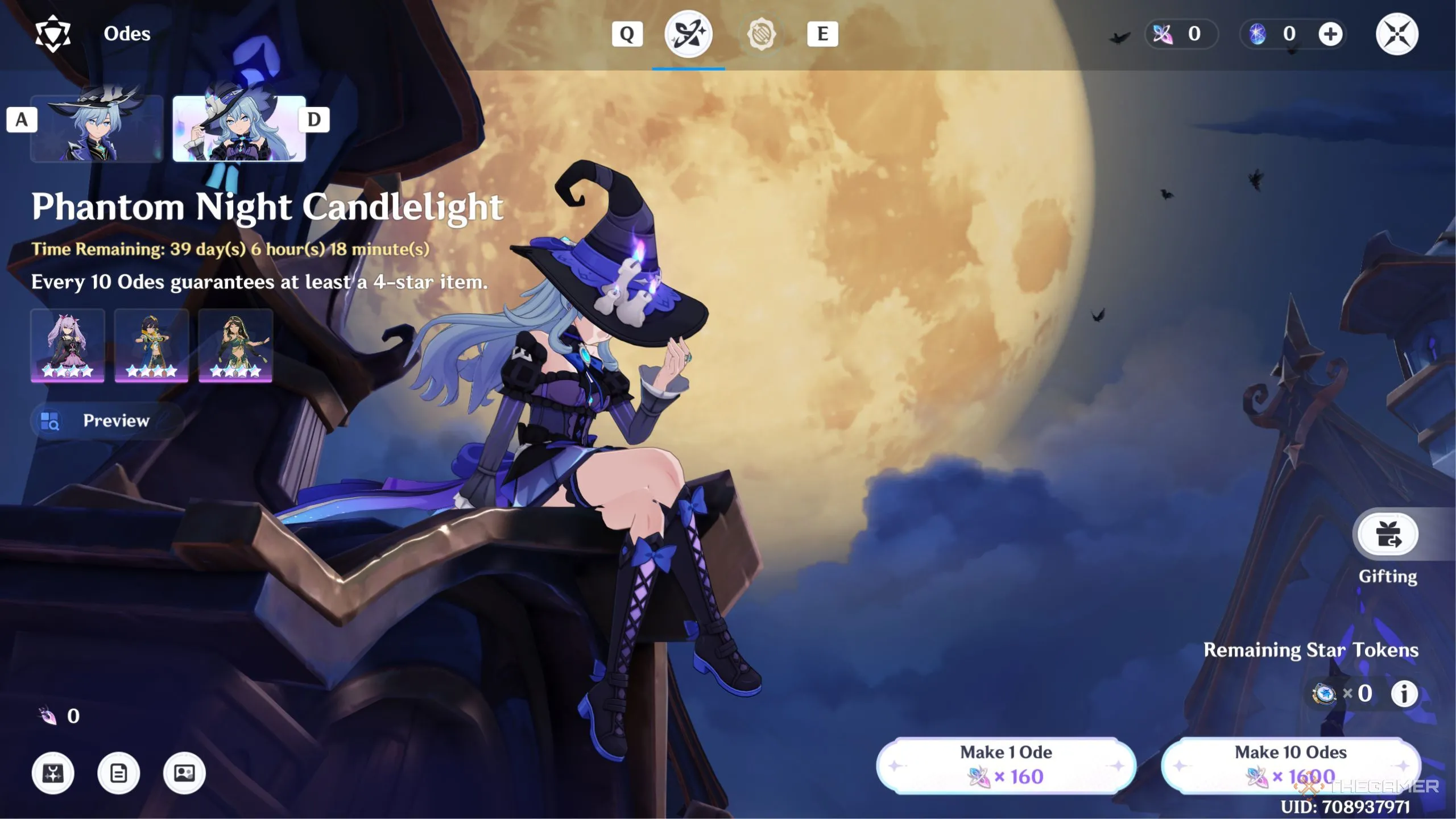 Banner Phantom Night Candlelight trong Miliastra Wonderland, Genshin Impact.