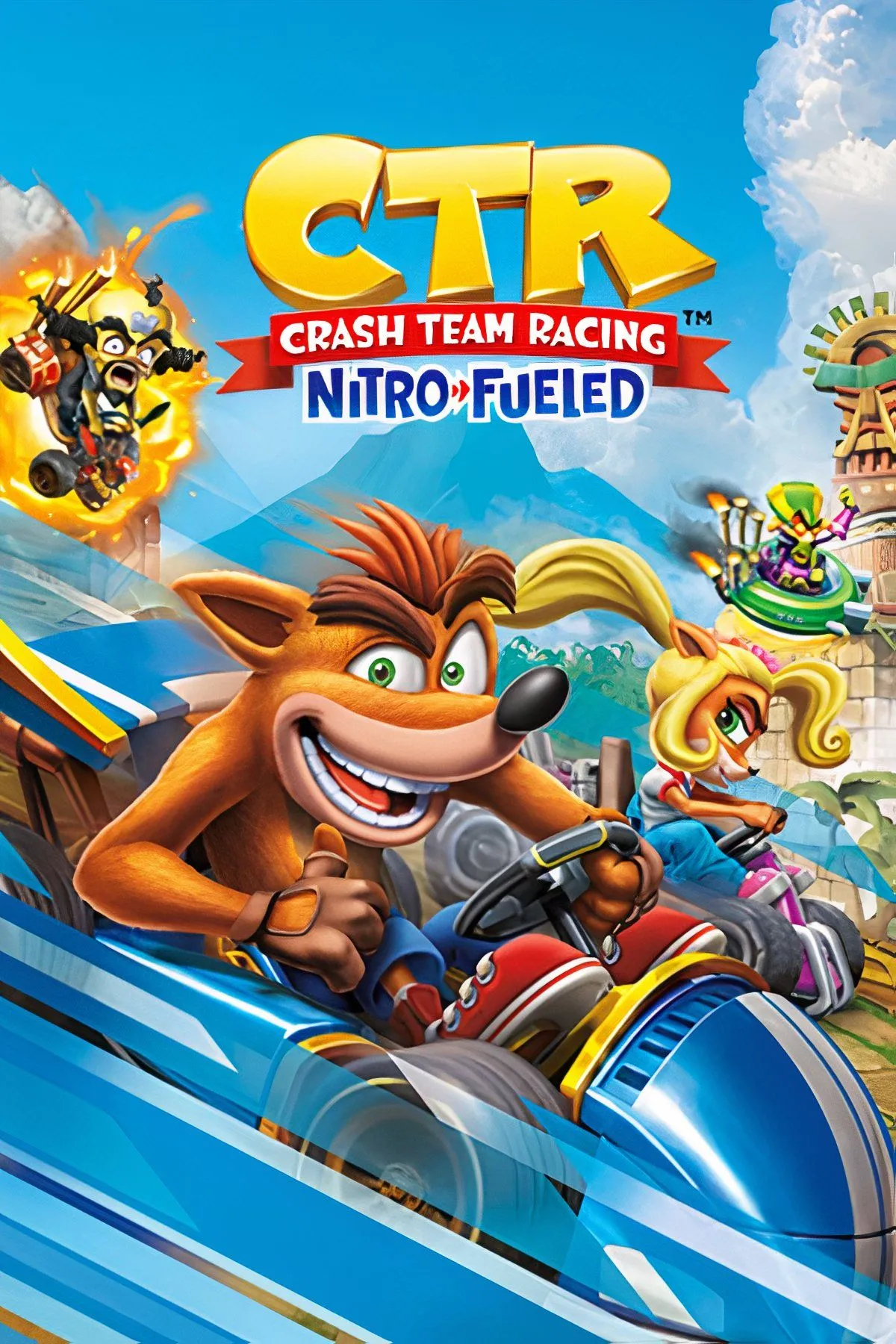 Bìa Crash Team Racing: Nitro-Fueled với các nhân vật và skin bị gắn microtransaction