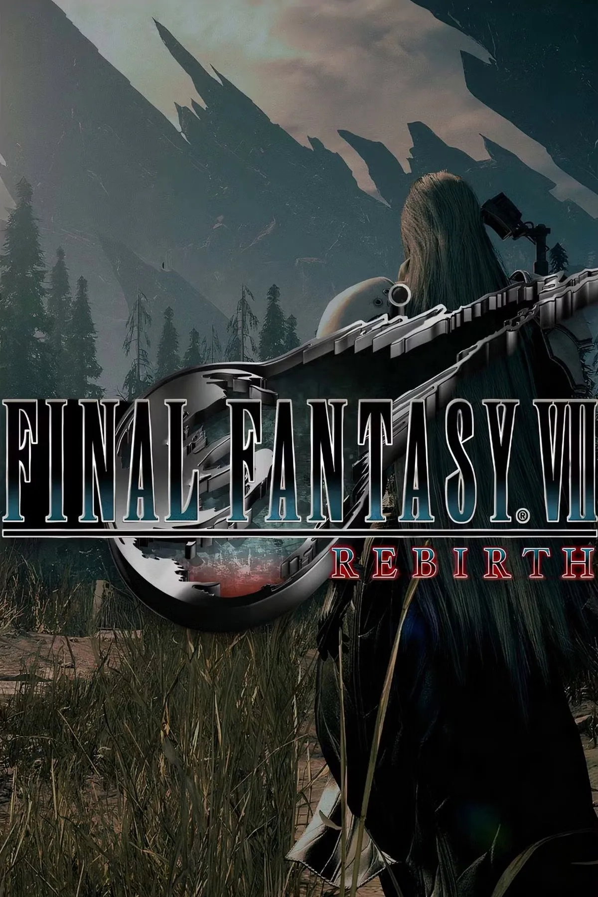 Bìa Final Fantasy 7 Rebirth với hình ảnh Cloud và dàn nhân vật chính, phong cách nghệ thuật hiện đại