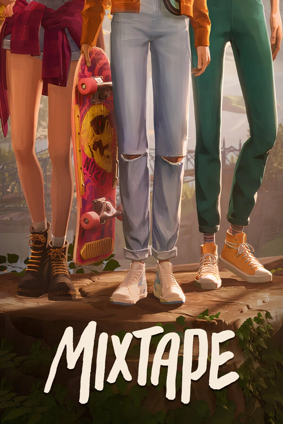 Bìa Mixtape - tông màu hoài niệm, hình minh họa tuổi trẻ và nhạc retro