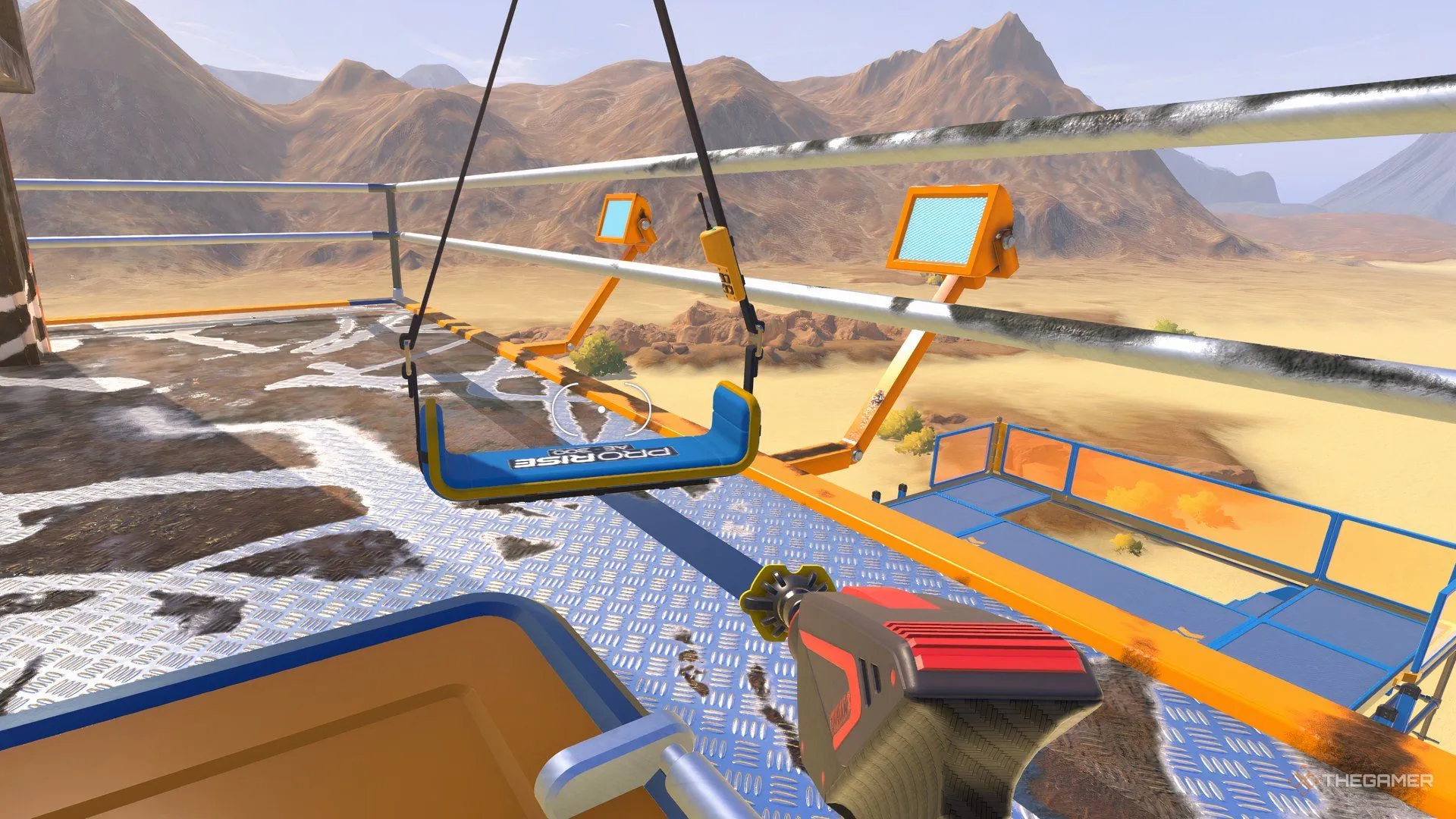 Biểu tượng aerial swing xuất hiện trên biển hiệu trong PowerWash Simulator 2