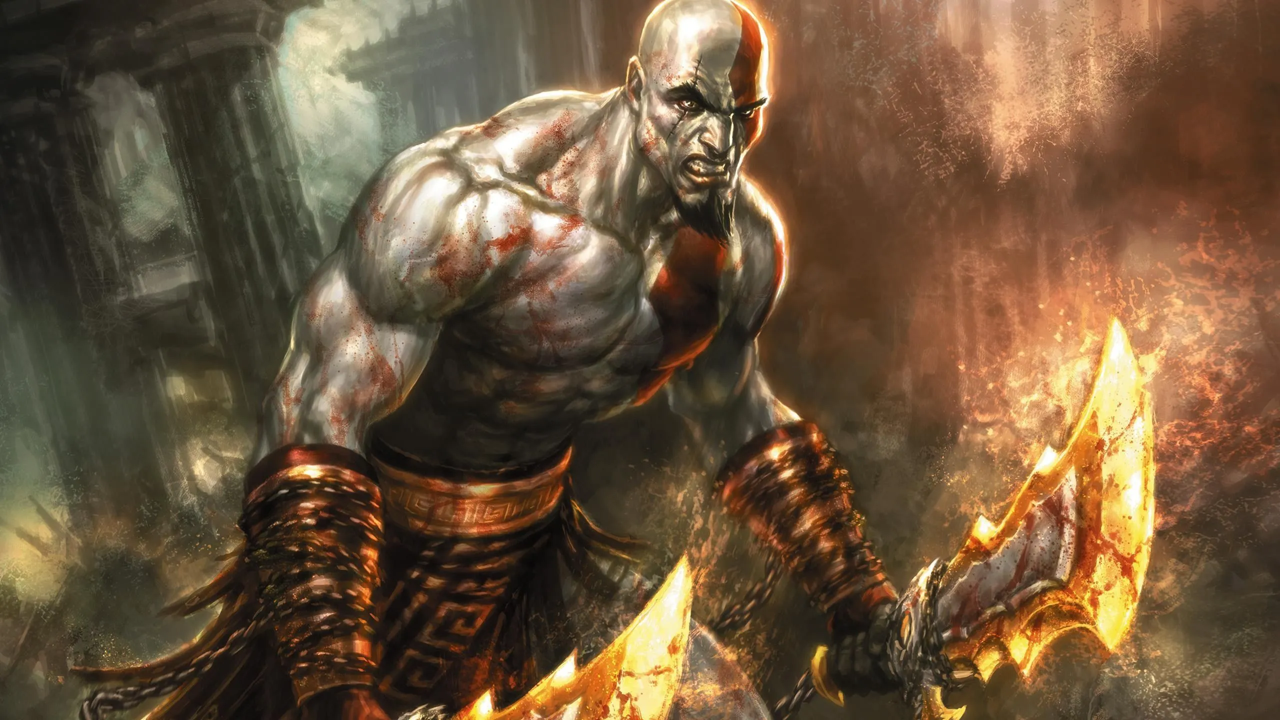 Blades of Chaos – lưỡi kiếm biểu tượng Kratos, gợi liên tưởng tới khopesh Ai Cập trong lore