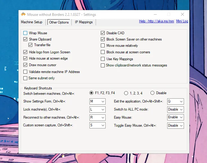 Các tùy chọn nâng cao trong Mouse Without Borders để tinh chỉnh trải nghiệm chuột và bàn phím