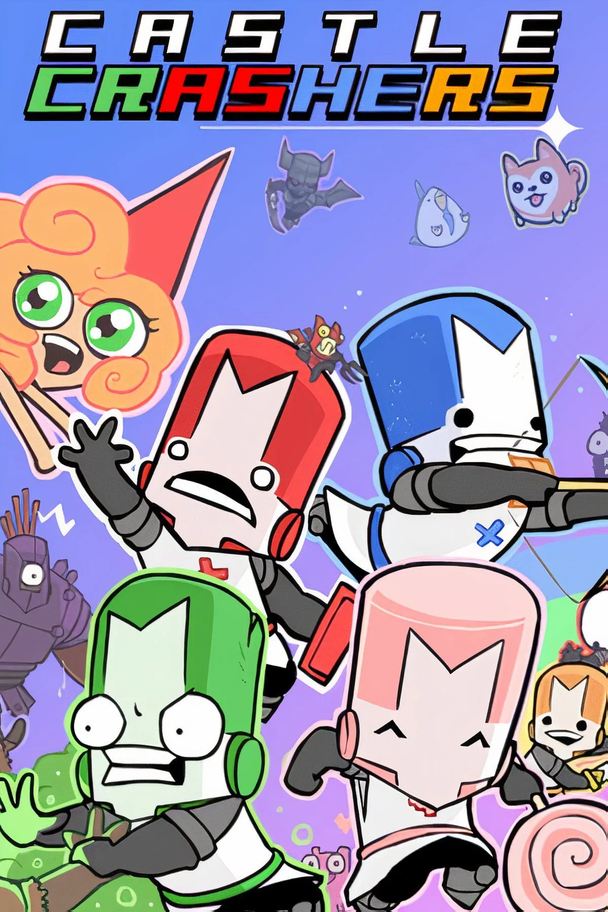 Cover Castle Crashers với phong cách hoạt hình màu sắc rực rỡ