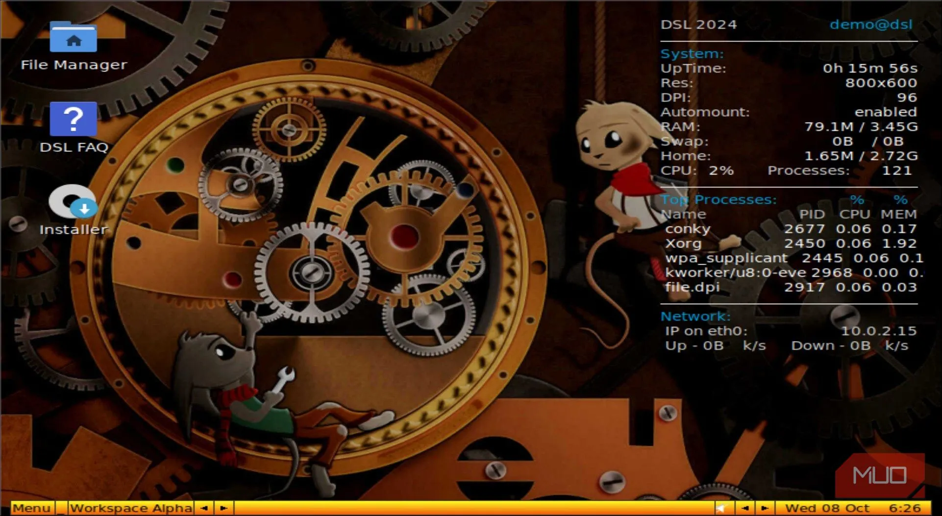 Desktop Damn Small Linux, giao diện gọn nhẹ phù hợp máy cấu hình thấp