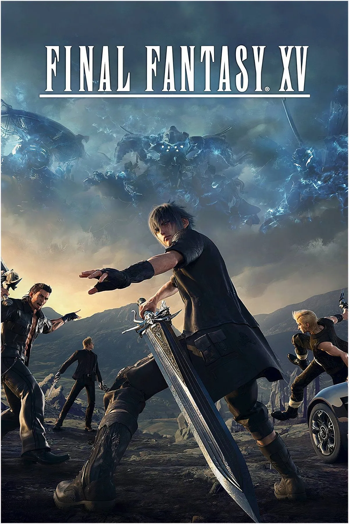 Final Fantasy XV: cảnh landscape rộng lớn của Eos và party Noctis trên Regalia