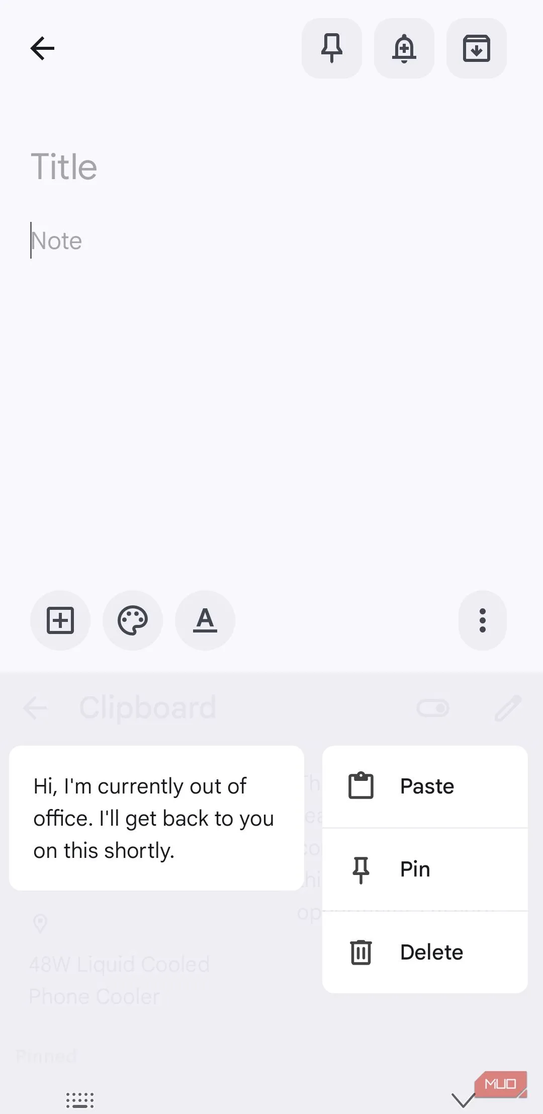 Gboard hiển thị tính năng ghim văn bản trong Clipboard để dùng lại