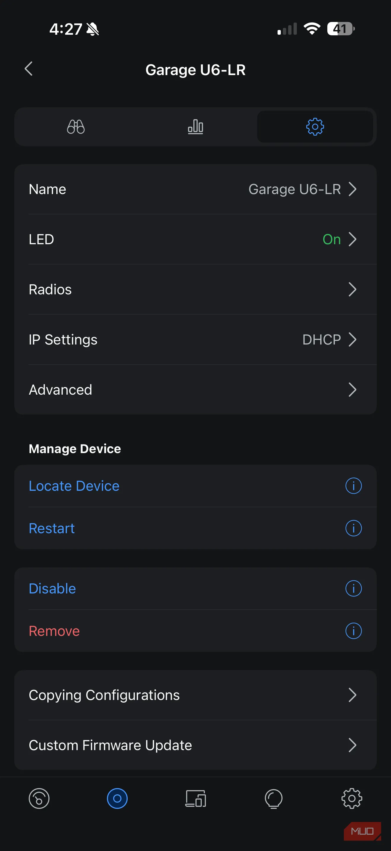 Giao diện cài đặt kênh trên UniFi app, chuyển từ Auto sang Manual để chọn Channel cụ thể