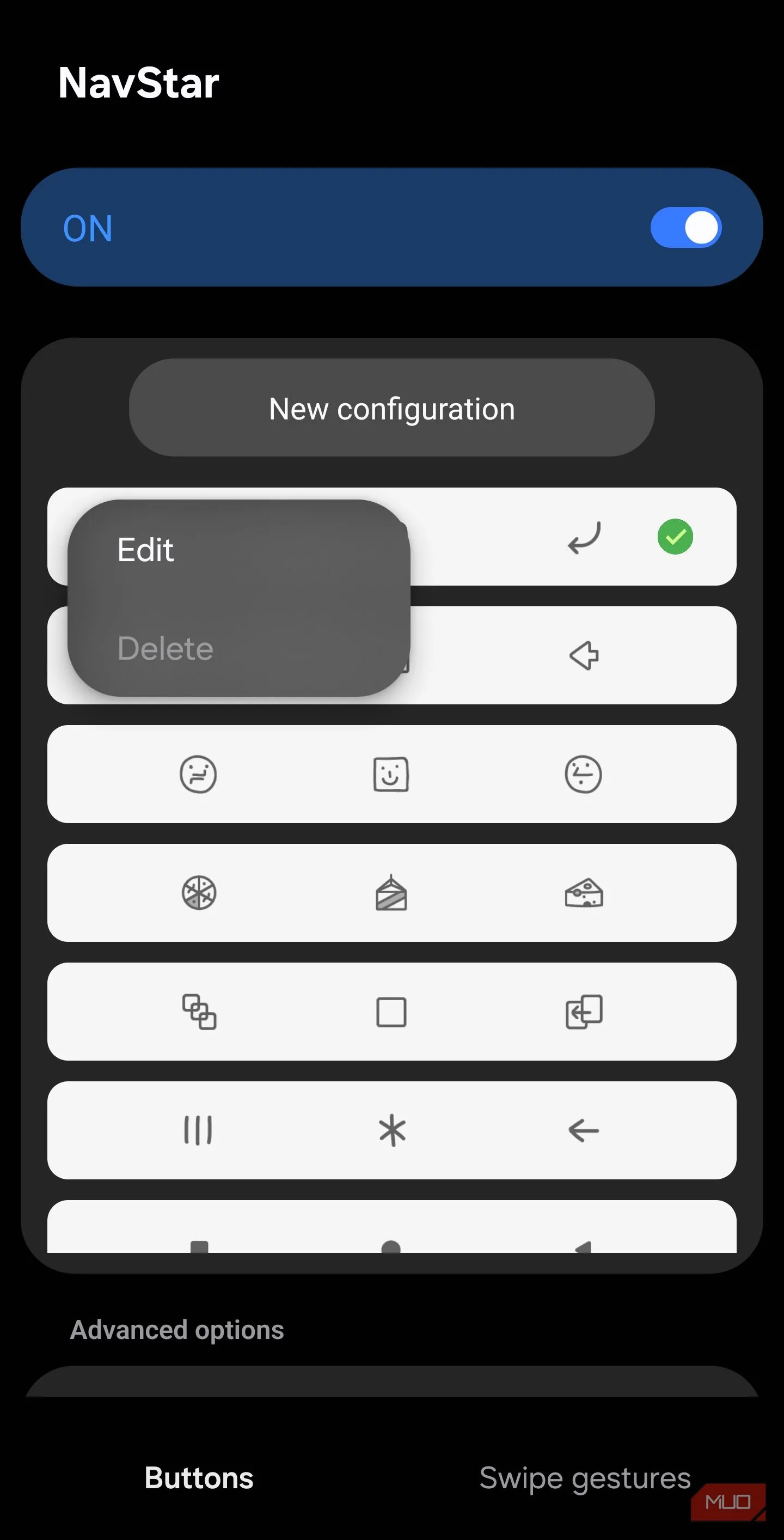 Giao diện NavStar cho phép chỉnh navigation và thêm nút chụp màn hình