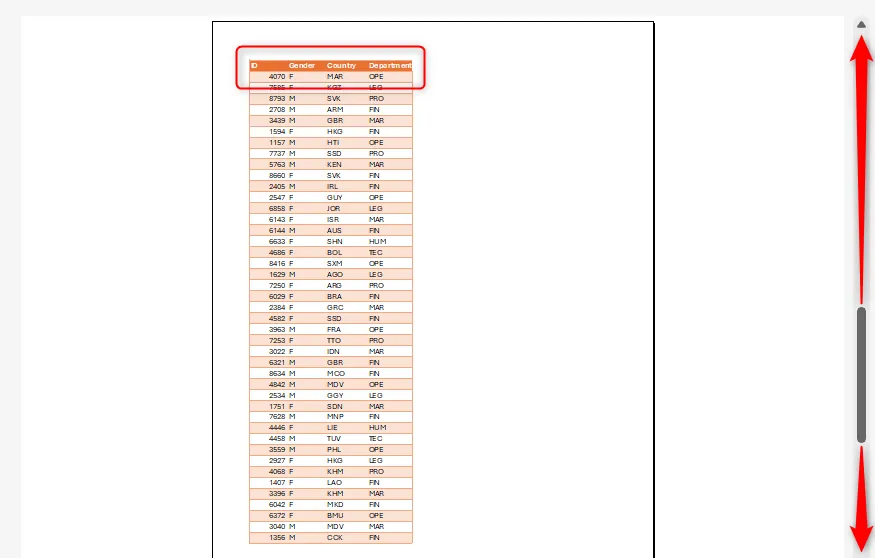 Header bảng Excel xuất trên mỗi trang trong Print Preview.
