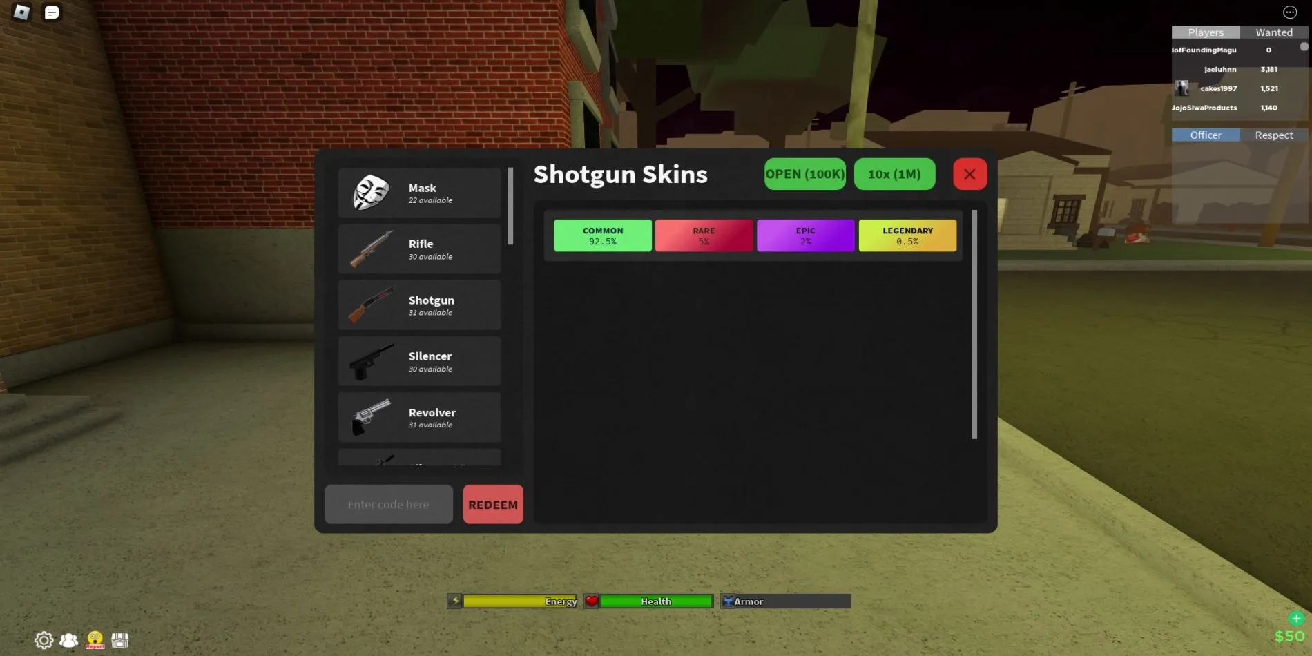 Hướng dẫn đổi code Da Hood: mở hòm kho báu và nhập mã