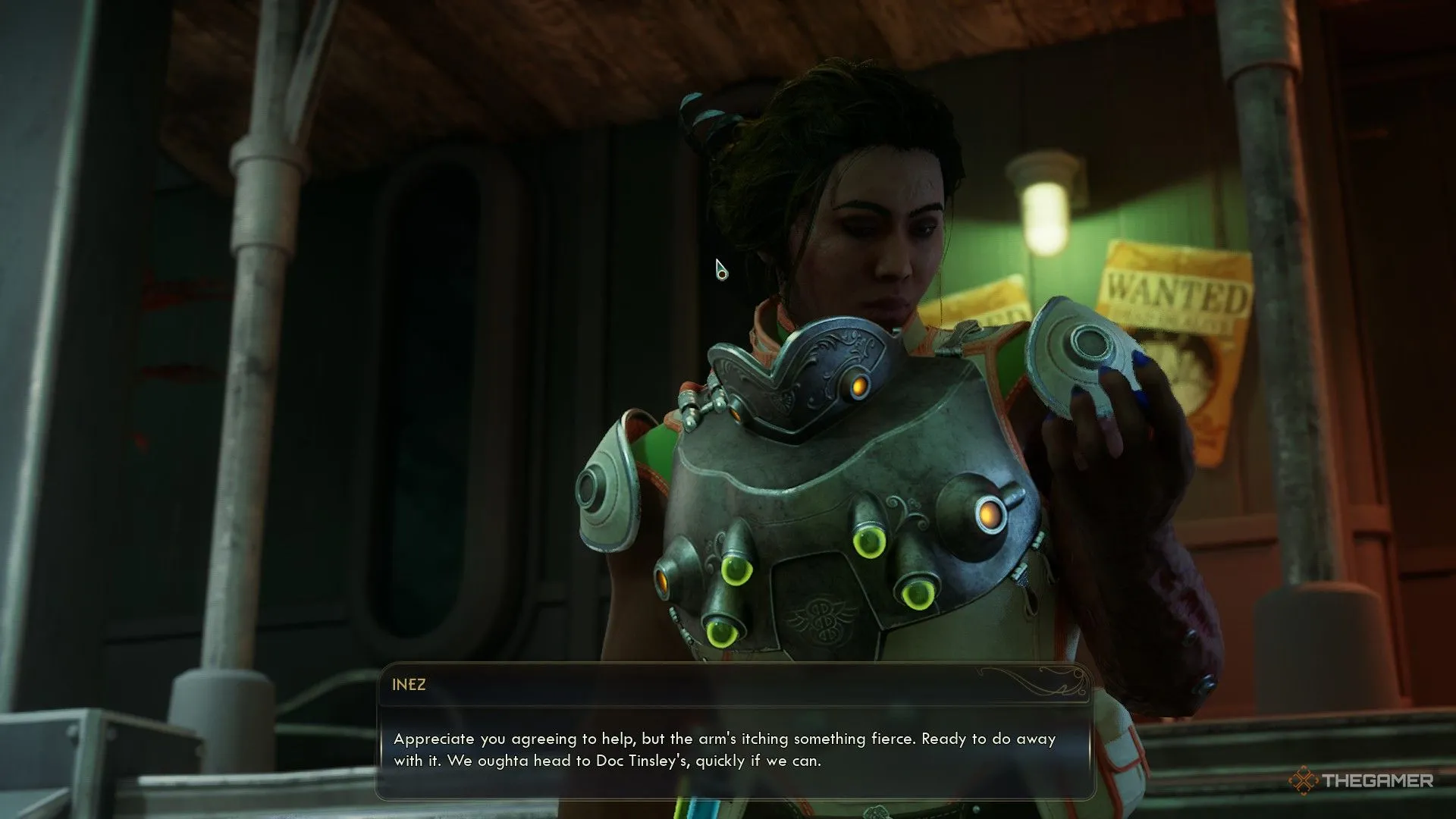 Inez nói về chiếc tay bị cấy ghép và cầu cứu trong The Outer Worlds 2