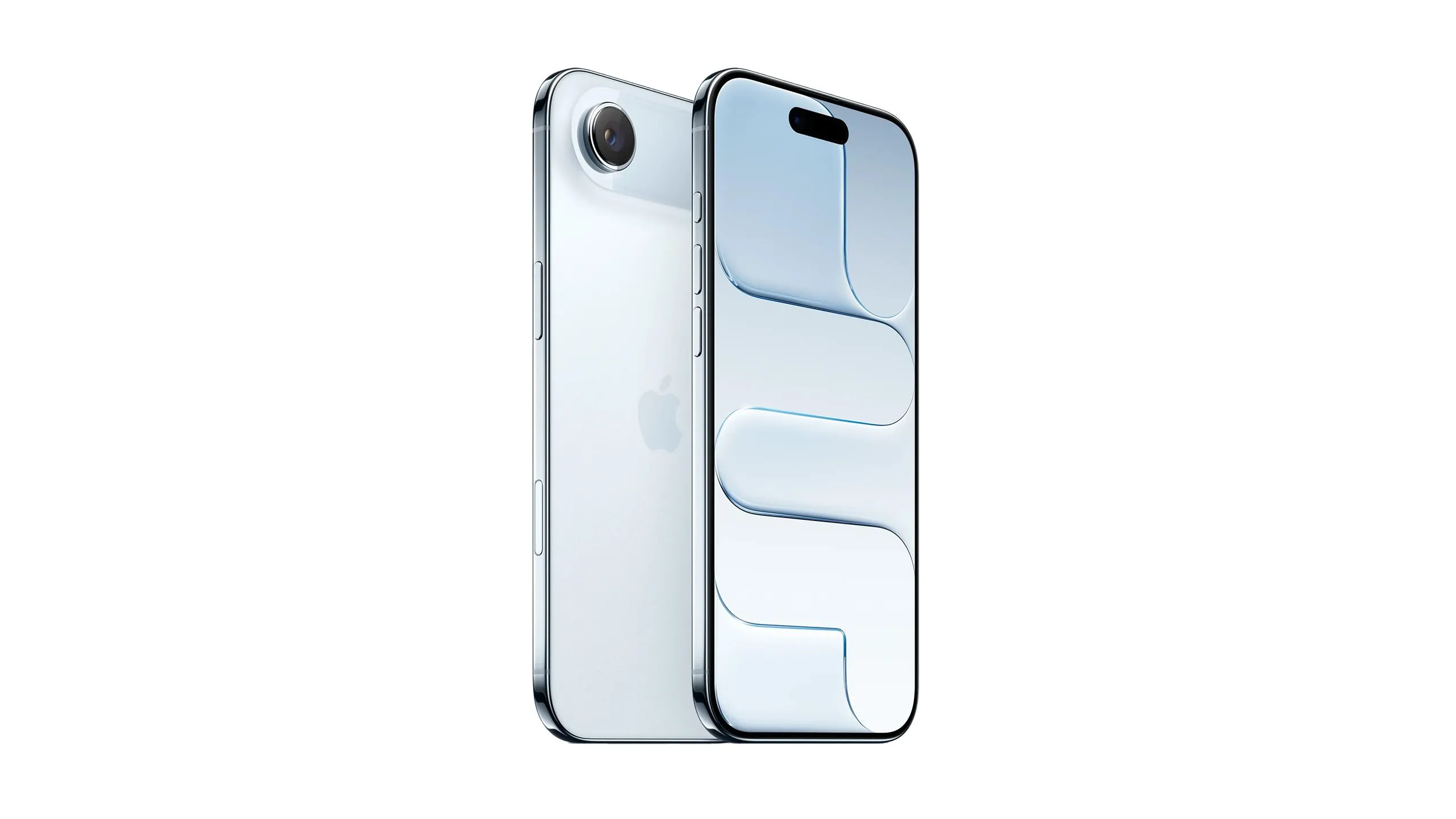 iPhone Air trắng nghiêng nhìn gần, thể hiện camera bump và thân máy mỏng