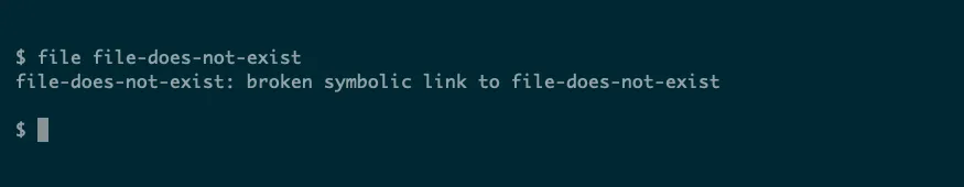 Kết quả lệnh file báo lỗi khi gặp symlink hỏng trên Linux