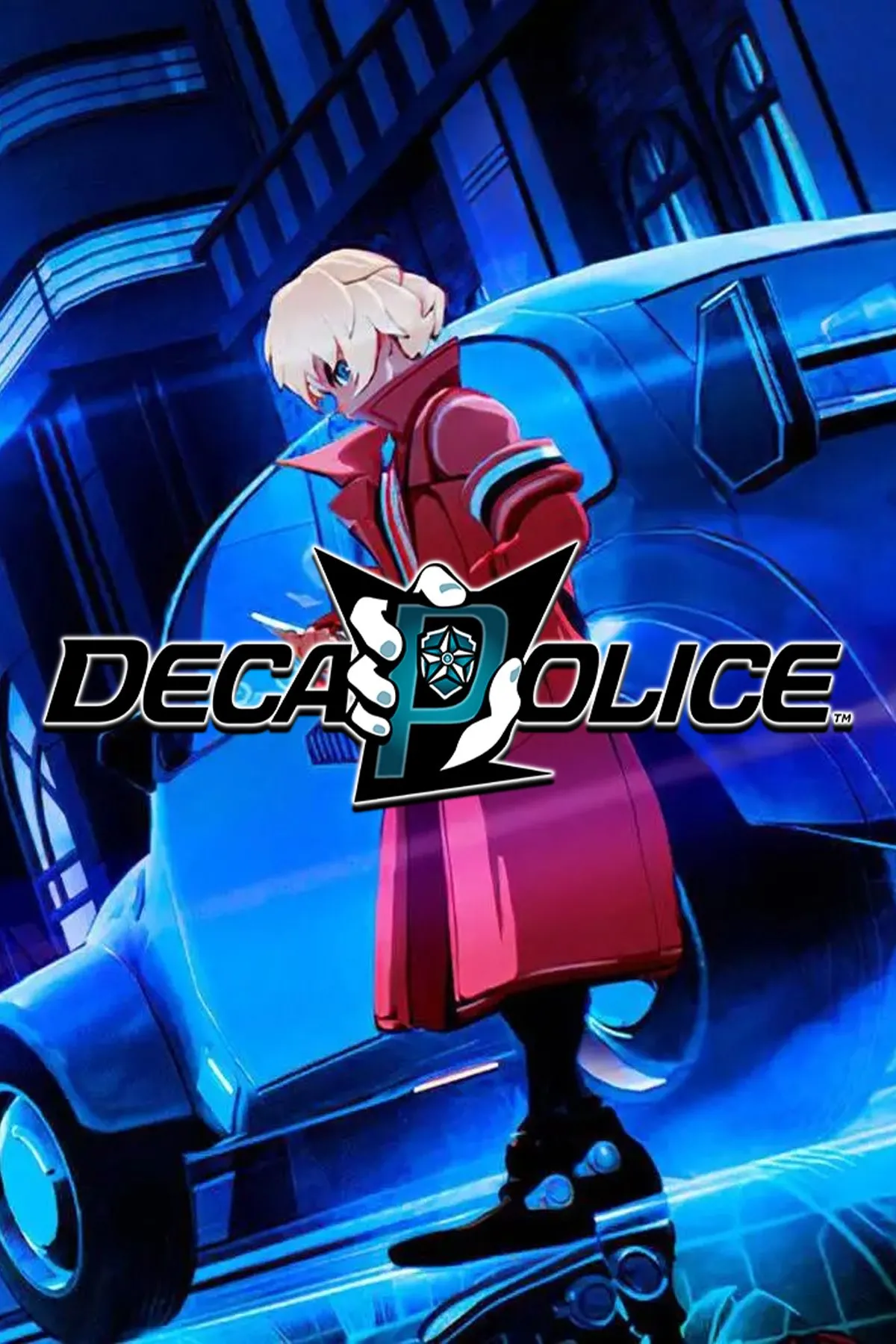Logo Decapolice thể hiện phong cách cyberpunk và ý tưởng detective JRPG của Level-5
