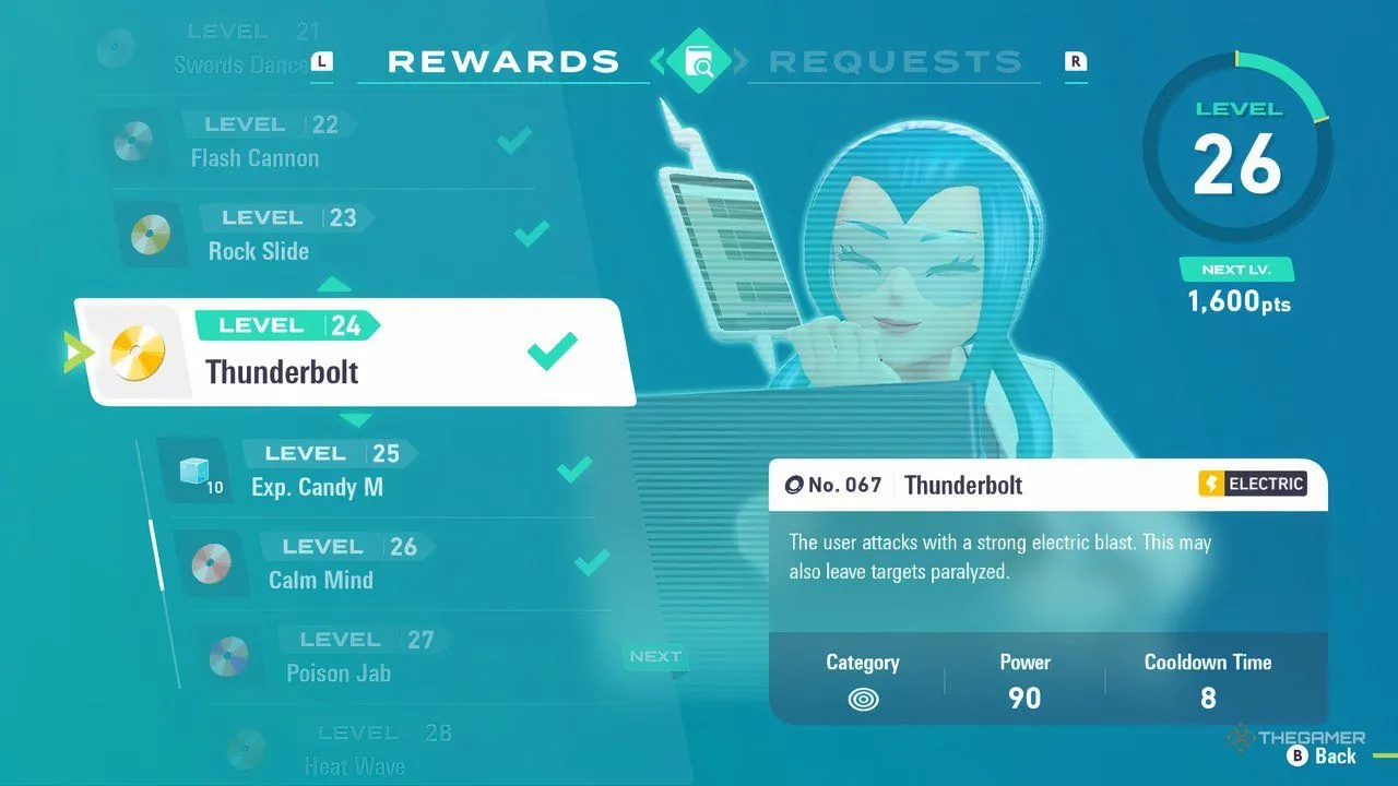 Mable Research Level 24 – Thunderbolt trong Pokémon Legends: Z-A