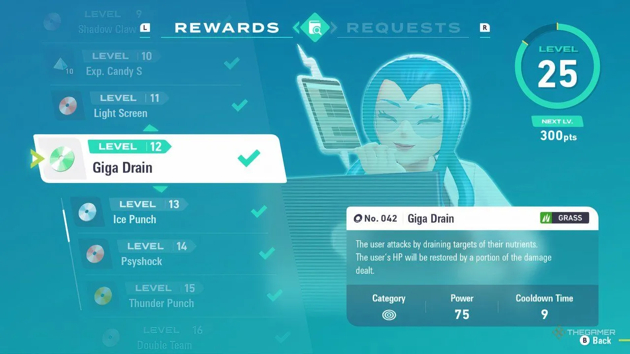 Mable's Research Level 12 reward – Giga Drain trên Pokémon Legends: Z-A