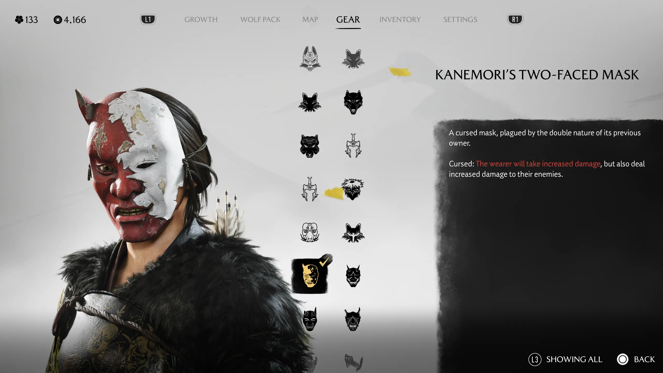 Mặt Nạ Hai Mặt của Kanemori — item tăng sát thương nhưng rủi ro lớn