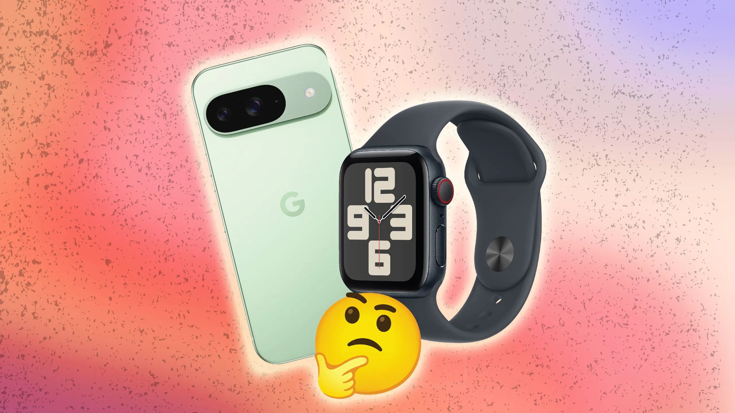 Minh họa tranh luận khả năng tương thích giữa Apple Watch và Android trên nền câu hỏi liệu Android có cần hỗ trợ Apple Watch hay không