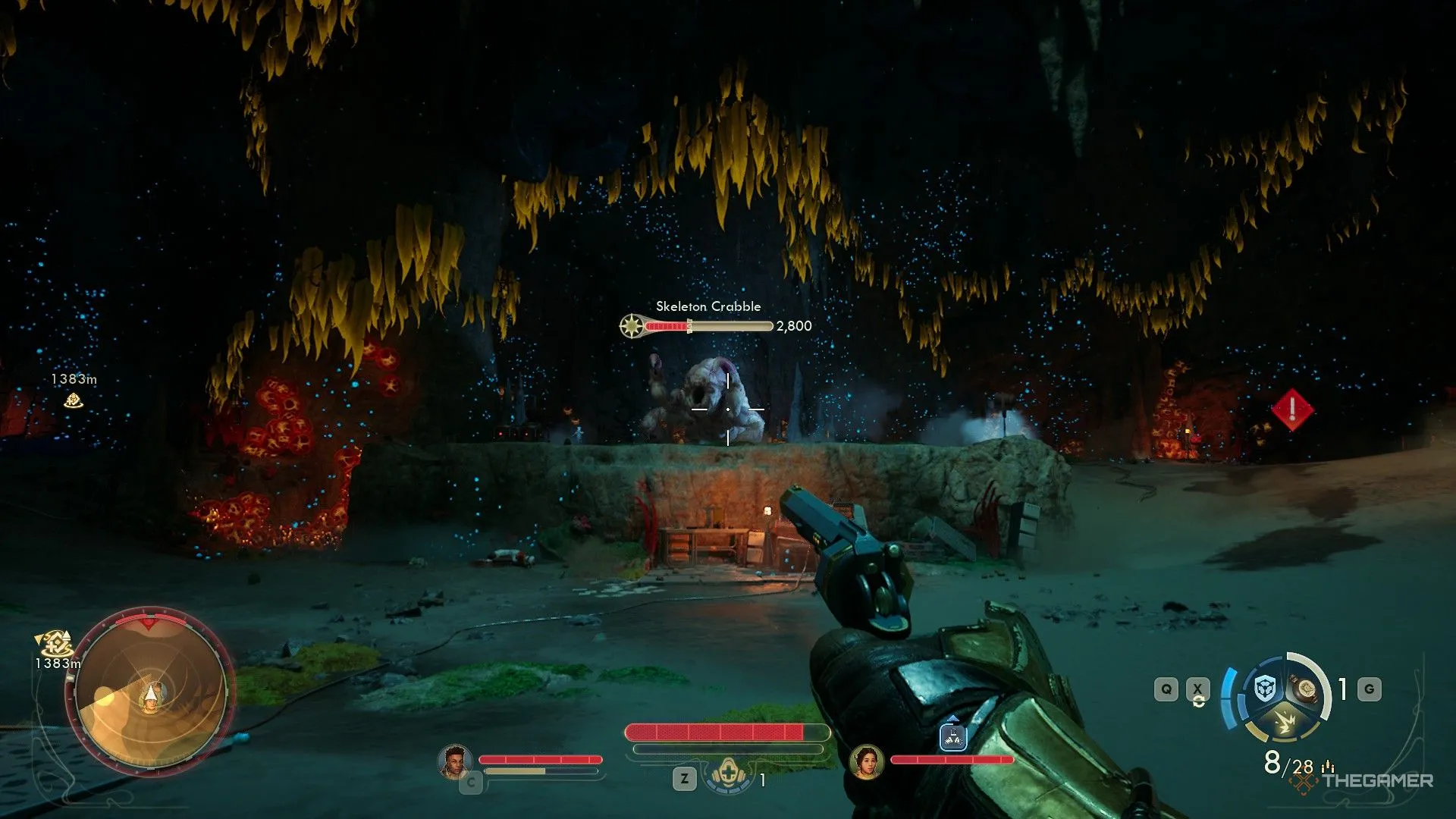 Ngắm bắn Skeleton Crabble trong The Outer Worlds 2, góc nhìn người chơi chuẩn bị combat