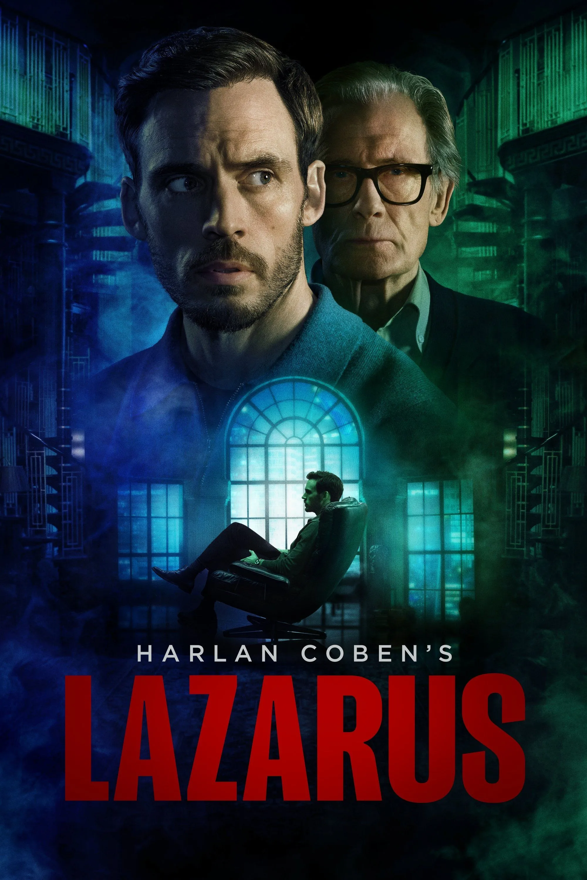 Poster Harlan Coben's Lazarus với hình Sam Claflin trong ánh sáng u ám