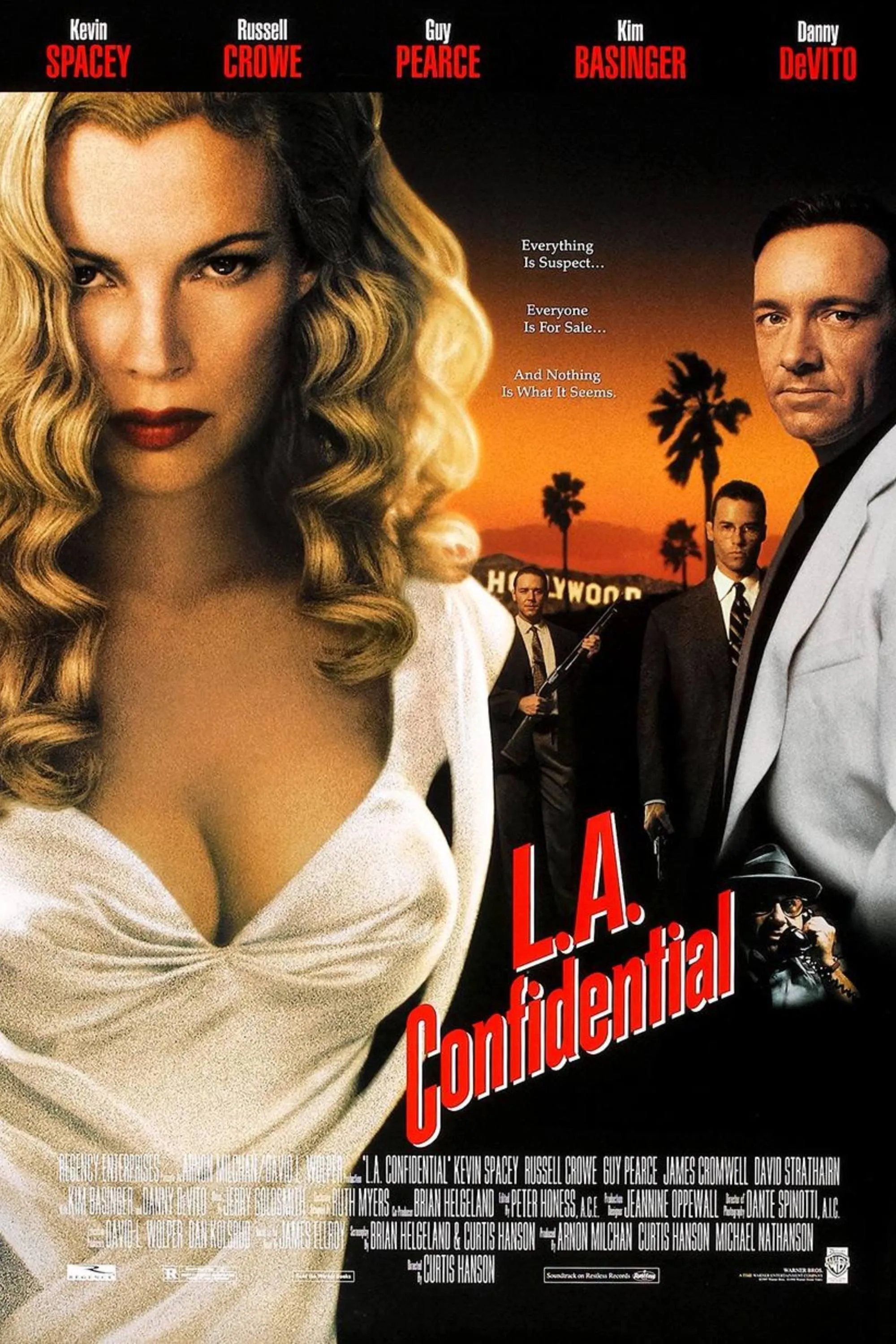 Poster L.A. Confidential (1997) — neo-noir hoàn hảo để lấy cảm hứng cho game detective và bầu không khí tối