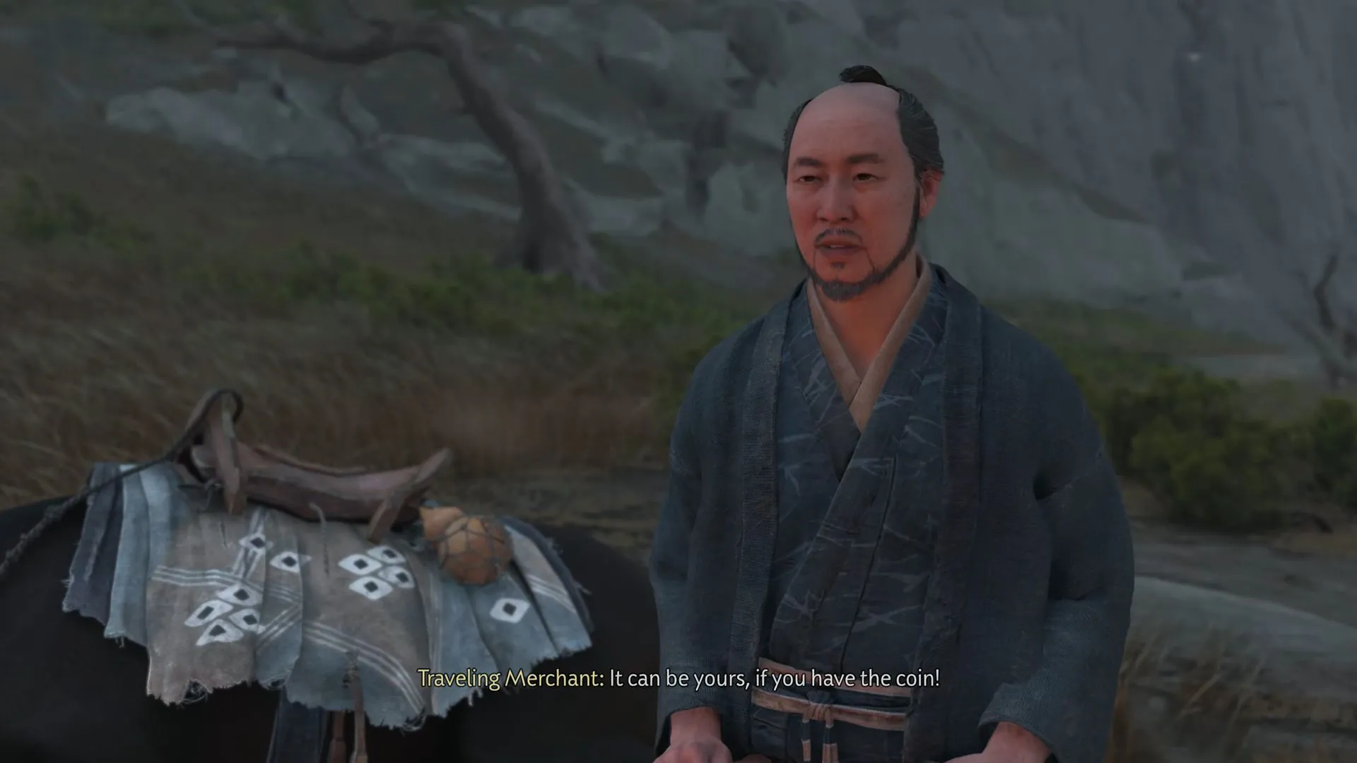 Thương nhân lang thang xuất hiện tại trại, nơi bạn có thể mua Mặt Nạ Hai Mặt