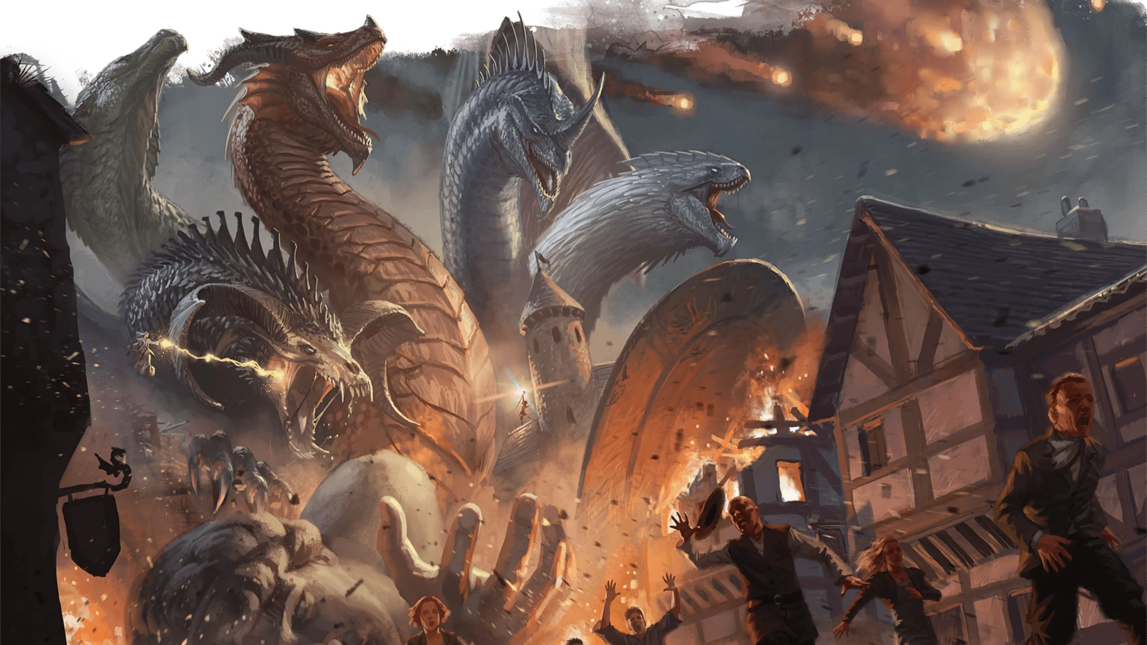 Tiamat tấn công Greyhawk, minh họa kẻ thù xứng tầm với Bahamut