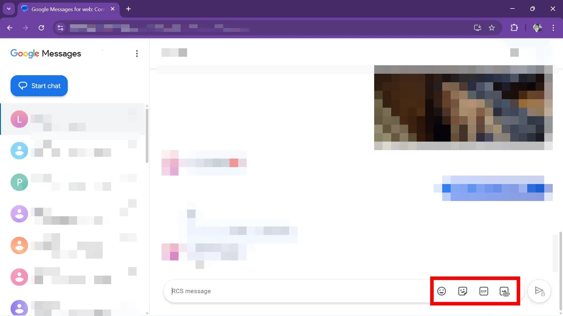 Tùy chọn cuộc trò chuyện trên Google Messages web cho phép ghim, xóa, chặn và các hành động khác