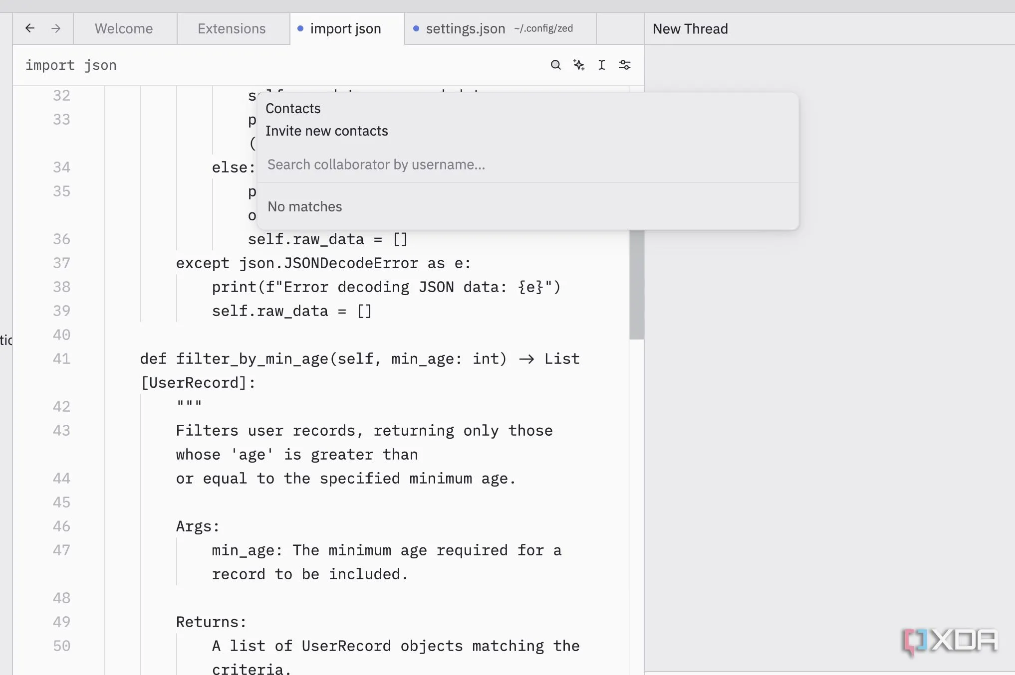 Zed phiên họp cộng tác thời gian thực đồng đội code
